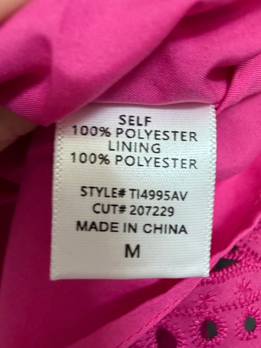 Avara Hot Pink Eyelet Lace Ruffle Sleeve Top, Size Medium - Picture 8 of 8
